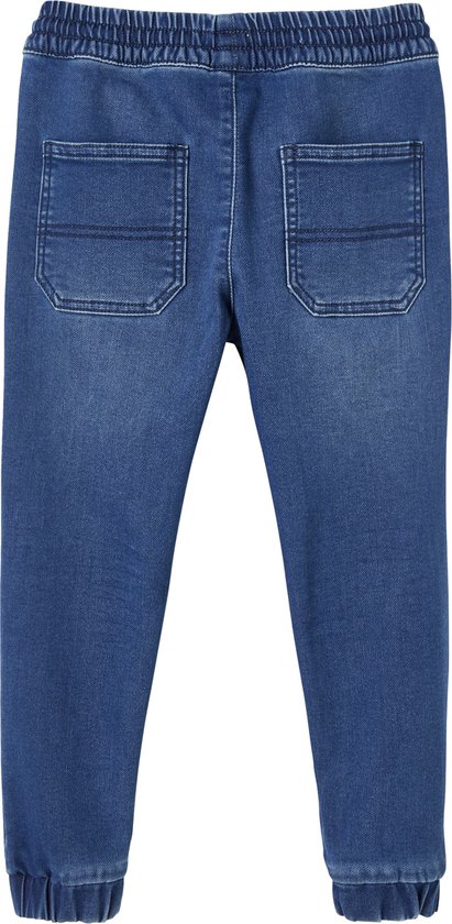 Makkelijk aan te trekken jongensbroek van molton met denim-effect stone