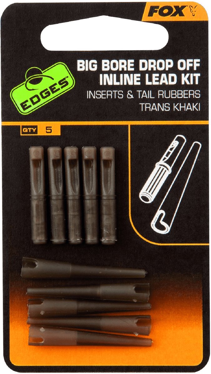 Fox Carp FOX EDGES™ Big Bore Drop Off Inline Lead Kit Trans Khaki