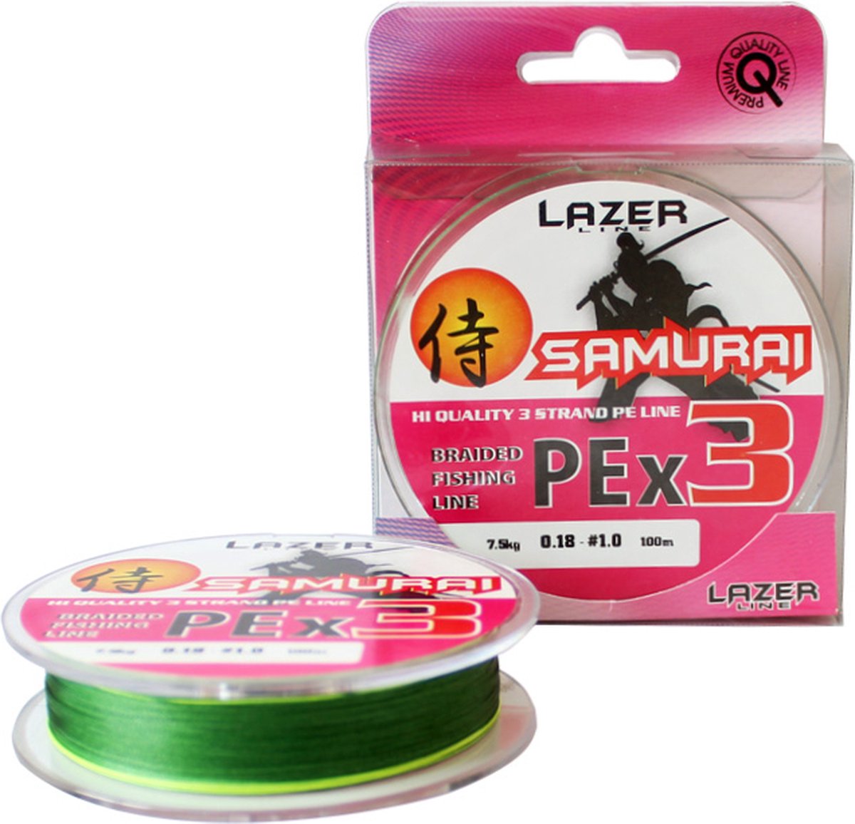 Lazer Ine Lazer Samurai PE Braid X3 100m Groen 0.15 Mm