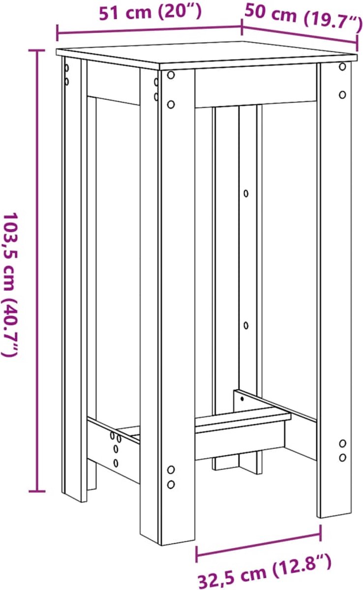 vidaXL Bartisch mit Regal Hochglanz-Weiß 102x50x103 5 cm Holzwerkstoff DE online