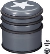 relaxdays butoir de porte étoile - plein - butoir de porte - hauteur 8 cm - anneaux caoutchouc - butoir de porte gris foncé