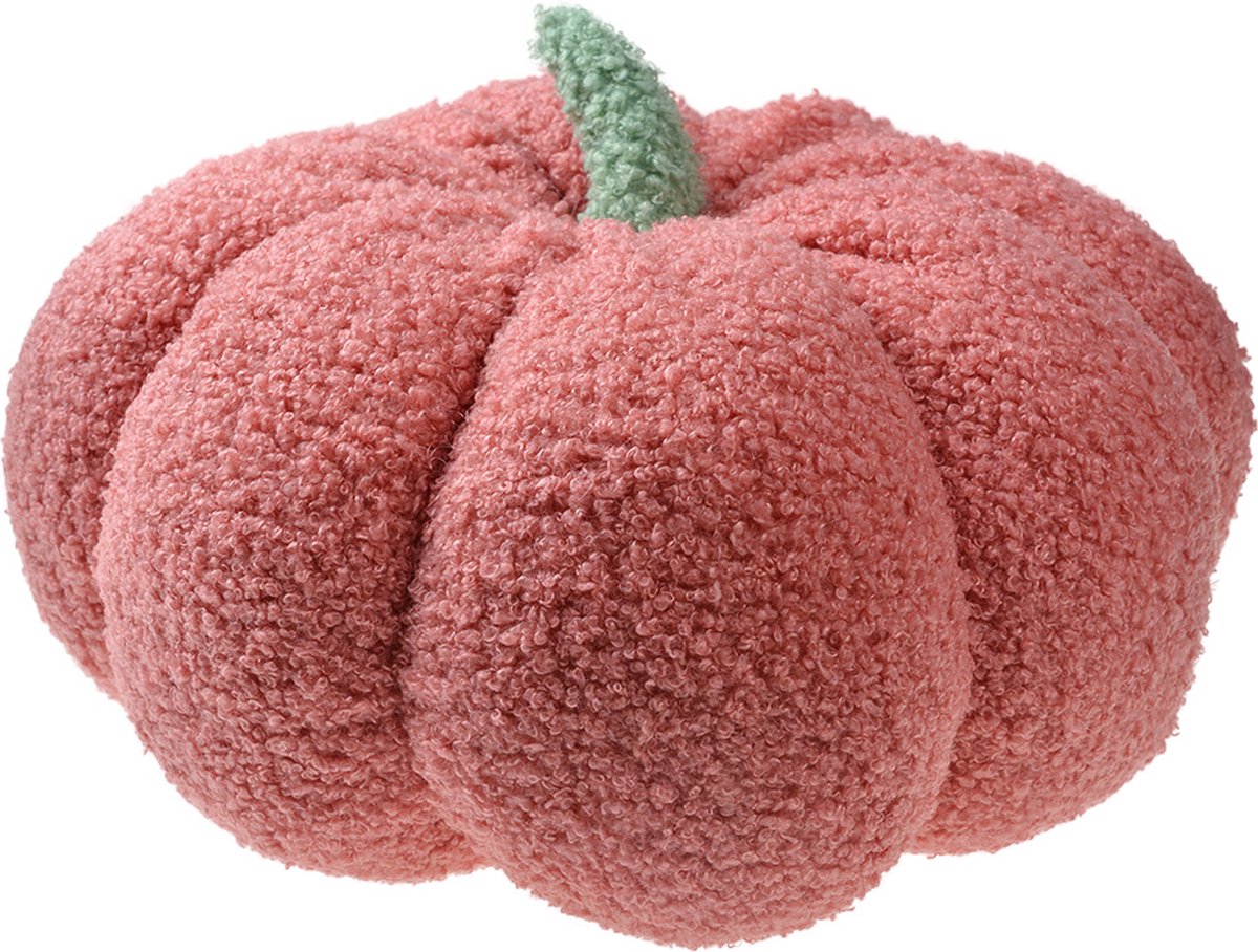 Clayre & Eef Sierkussen Pompoen Ø 28x18 cm Roze Synthetisch