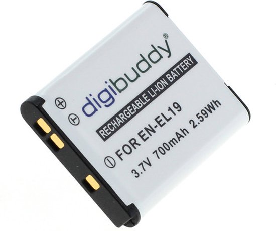 Nikon EN-EL19 accu 700mAh Li-Ion batterij vervanger voor Coolpix S100 S2500 S2800 S3100 S4300 S7000