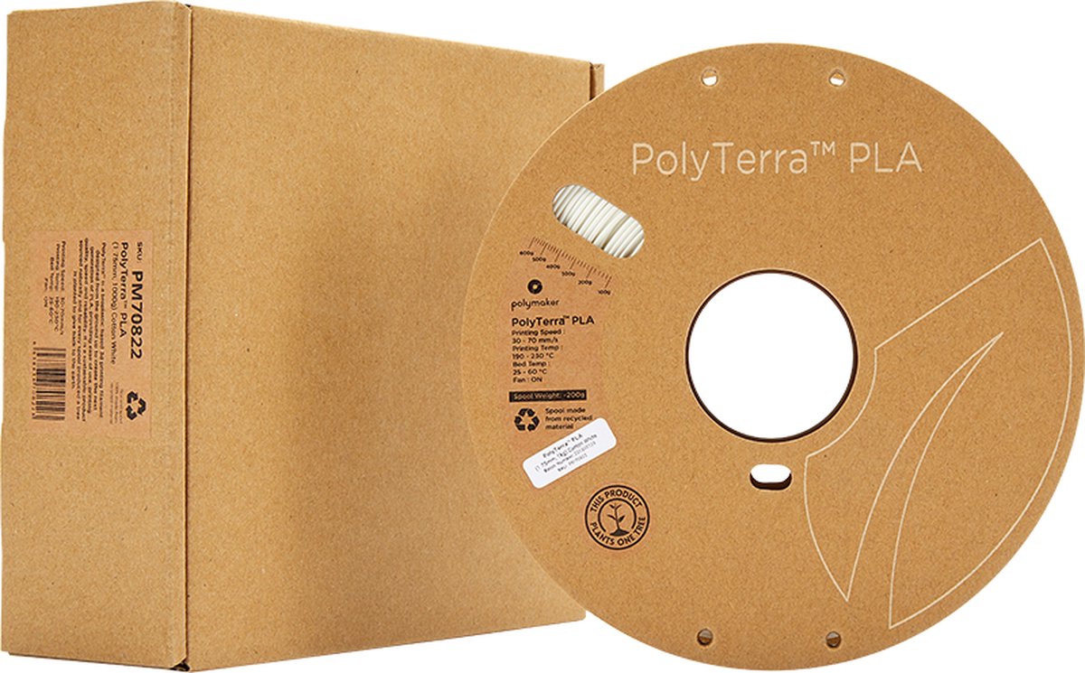 Polymaker PolyTerra PLA Wit (Katoen) — afbeelding 5