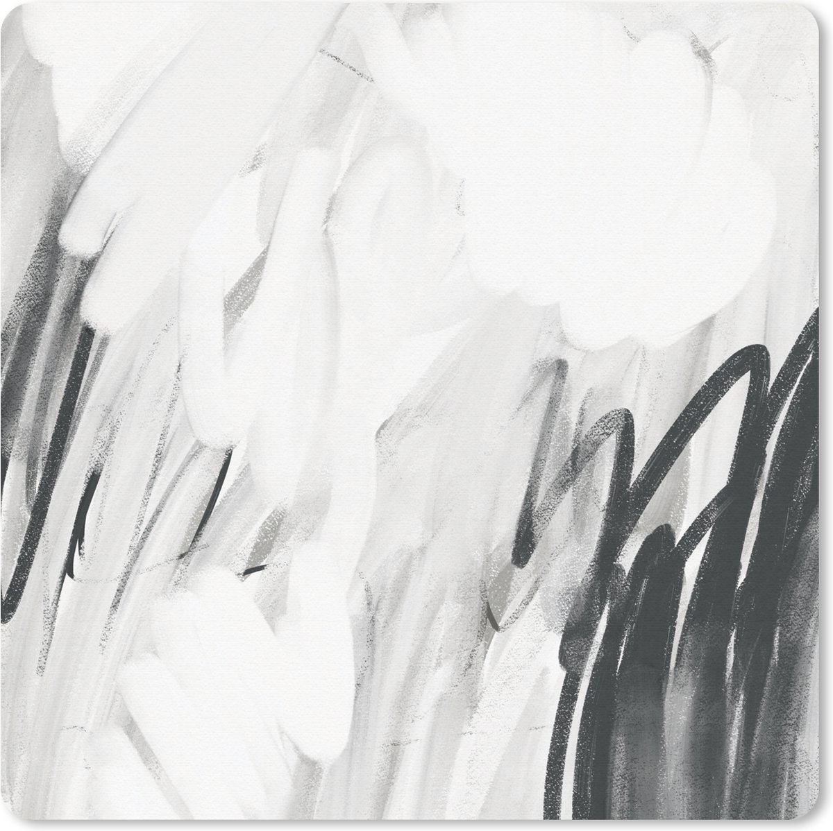 Muismat 30x30 cm - Mousepad Kunst - Abstract - Grijs - Muismatten