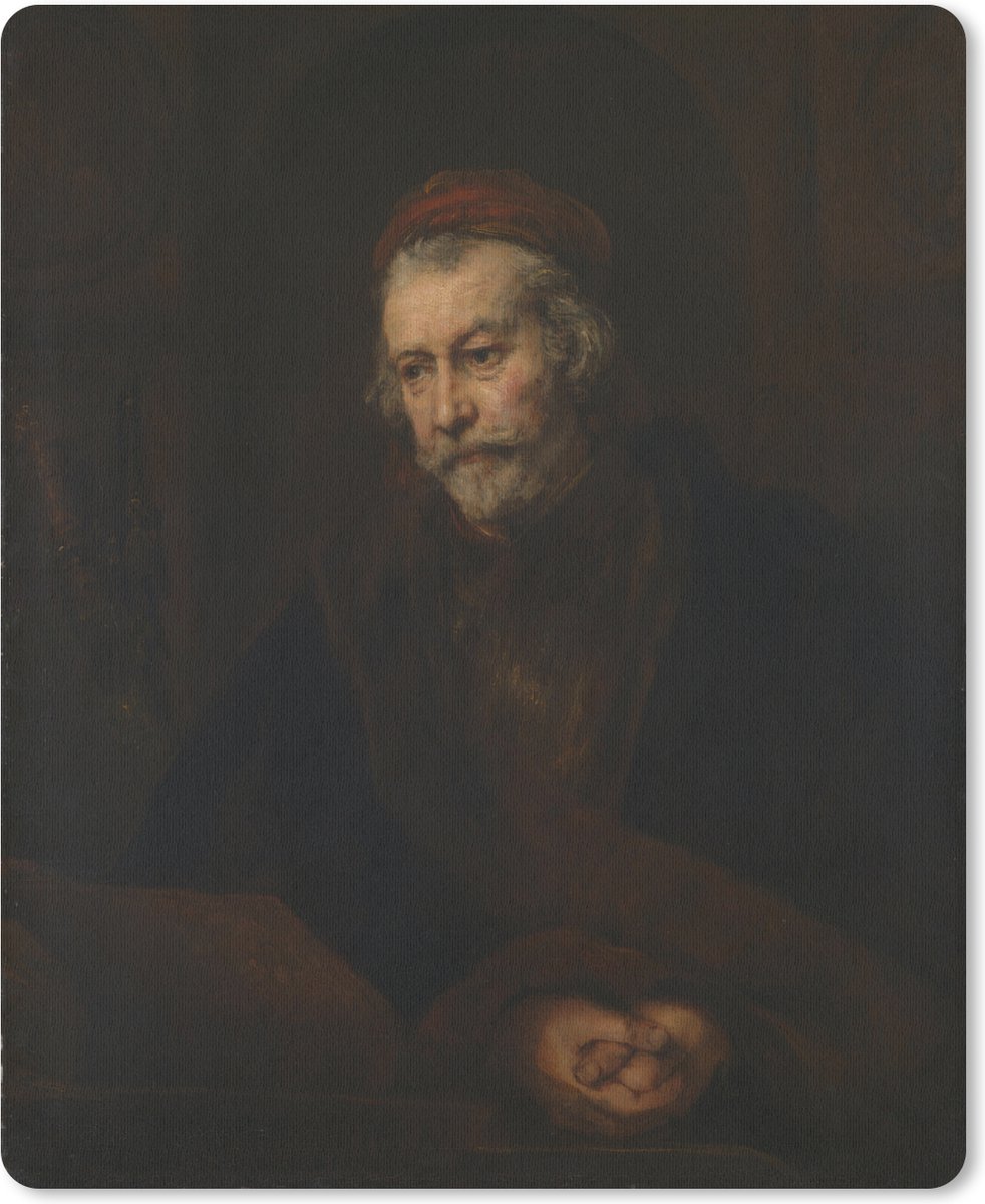 Muismat Rembrandt van Rijn - 2 - De apostel Paulus - Schilderij van Rembrandt van Rijn muismat rubber - 19x23 cm - Muismat met foto