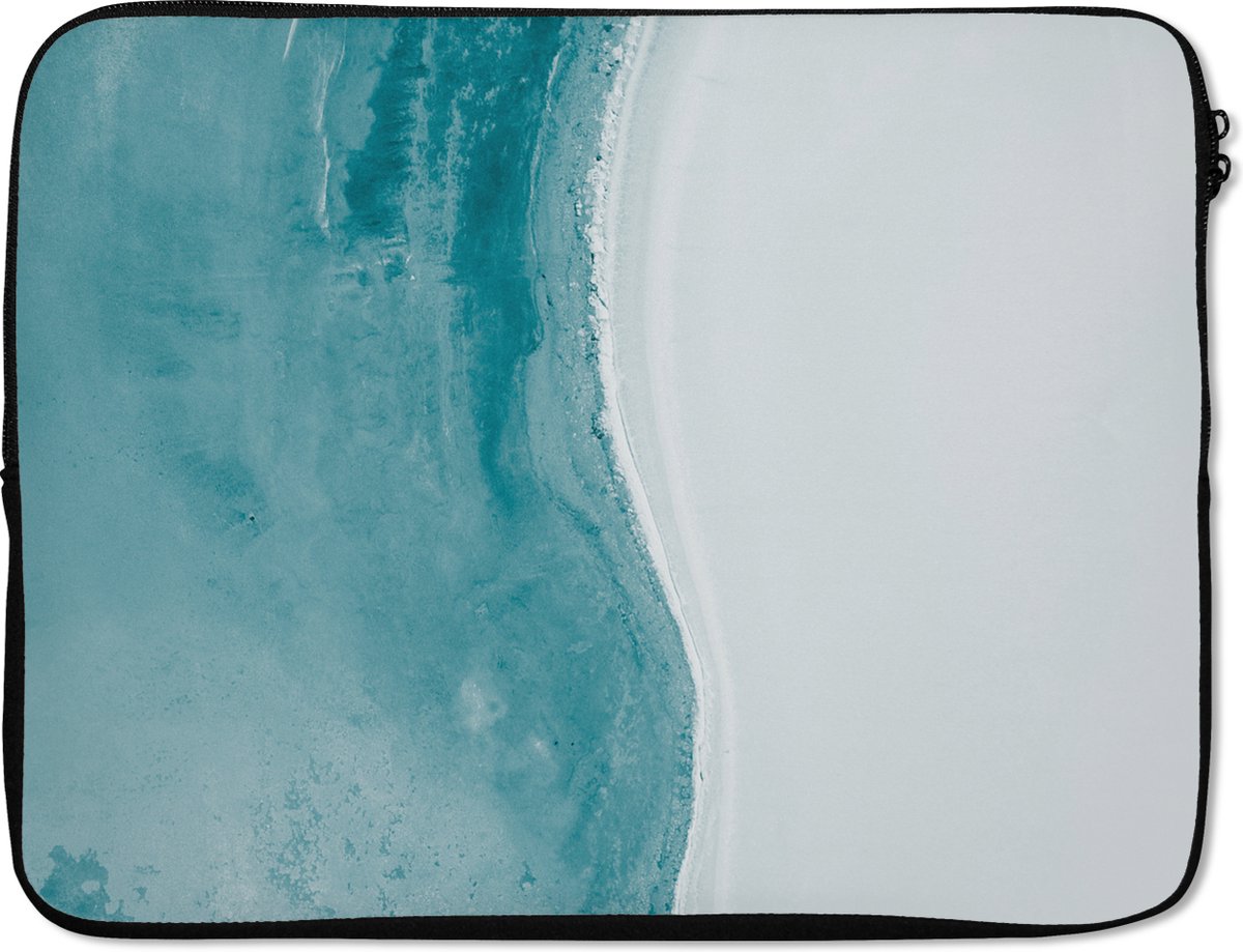Laptophoes 15.6 inch - Strand - Water - Australië - Laptop sleeve - Binnenmaat 37x26 cm - Zwarte achterkant
