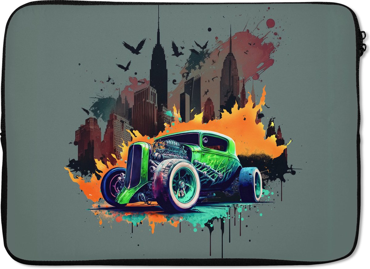 Laptop - Computer accessoires - New York - Auto - Verf - Retro - Laptophoes - Sleeve - 14 Inch
