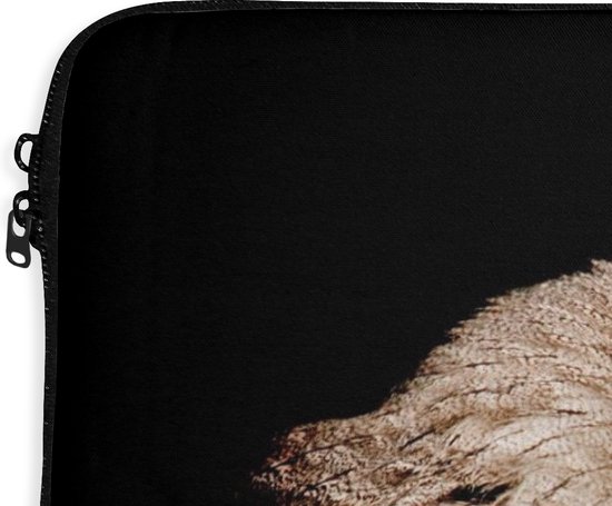 Laptophoes 17 inch - Uil - Vogel - Zwart - Laptop sleeve - Binnenmaat 41x28 cm - Zwarte achterkant