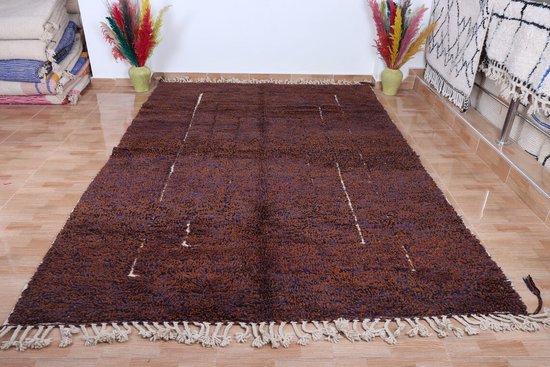 Tapis berbère original '' Beni Ourain '' - 270 x 160 cm - Tapis noué à la main - Pointillé coloré