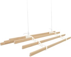 Kledingrek Plafond Katrol - Ivoor– 2m 6-lat plafond wasrek