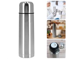 Thermosfles - Thermosbeker - Isolatiekan - Isoleerkan - Dubbelwandig - 0.5 Liter - RVS - Voor Warme en Koude Dranken - Inclusief EBOOK