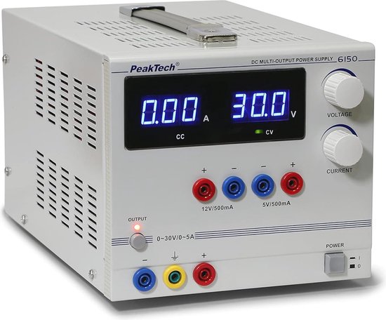 PeakTech 6171 Labornetzteil – 0–30V, 0–5A, Linear, SELV, Mit Trenntransformator – Für Werkstatt & Hobby
