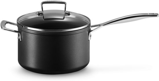 Le Creuset Steelpan Essential Non-Stick Ceramic met Glazen Deksel en Hulphandvat - Ø 20 cm / 3.8 liter - Keramische Antiaanbaklaag - Geschikt voor Inductie en Alle Warmtebronnen - Vaatwasmachinebestendig (Handwas Aanbevolen)