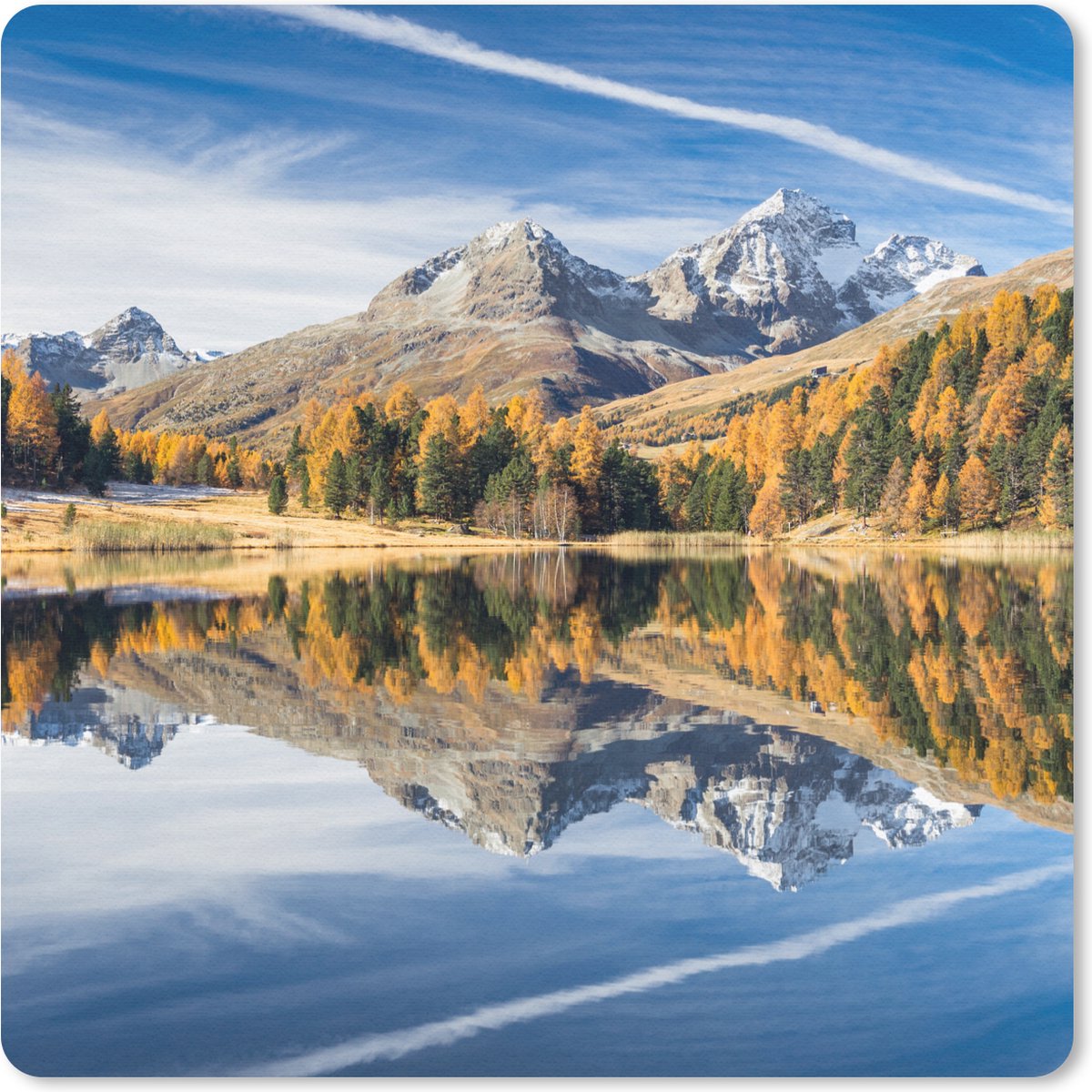 Muismat 20x20 cm - Mousepad Alpen - Bergen - Bos - Muismatten