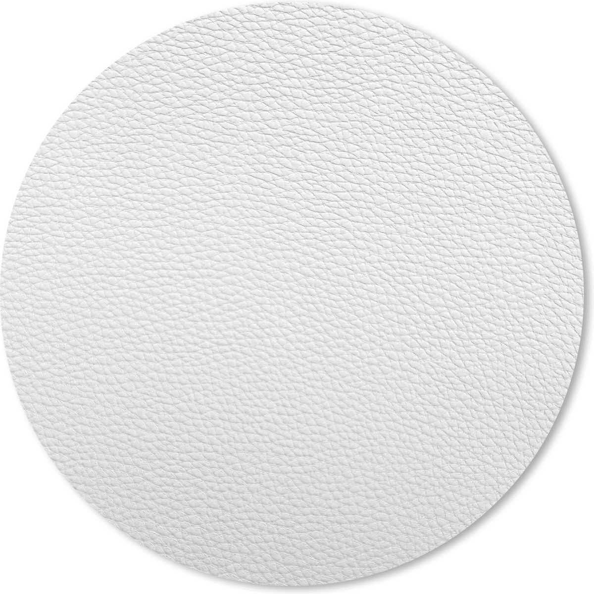Muismat rond 40x40 cm - Mousepad Leer - Structuur - Lederlook - Wit - Ronde muismatten