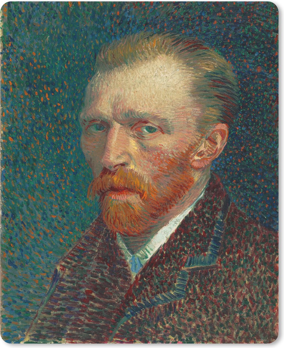 Muismat Vincent van Gogh 2 - Zelfportret - Schilderij van Vincent van Gogh muismat rubber - 30x40 cm - Muismat met foto