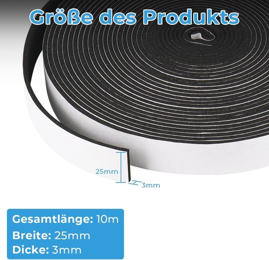 ACV isolatie foamtape 50 x 3 mm zwart lenget 15 meter 3002092