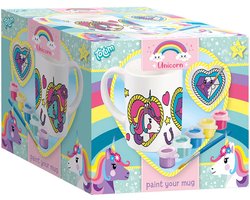 foto van Totum Unicorn inkleur mok beker beschilderen - keramiek incl verfstrip en penseel knutselpakket home deco - cadeautip