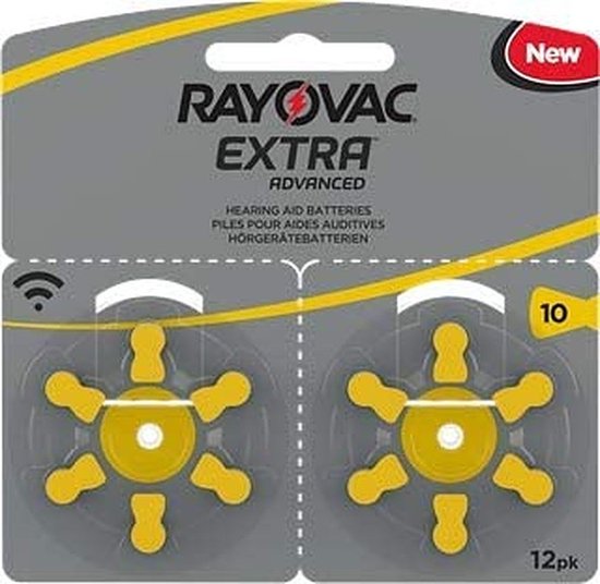 Rayovac Extra P10 gehoorapparaatbatterijen, 12 stuks