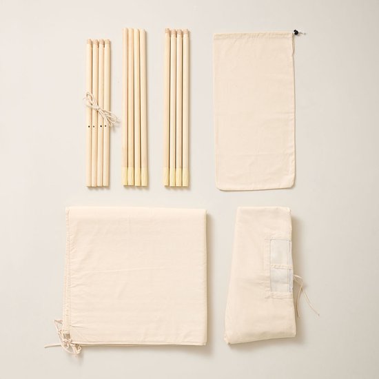 Petite Amélie Speeltent Été – Wigwam met dunne vloerbodem – Tipi 100% katoen – Wasbaar op 30° – Extra veilig & licht door afgeschermd raam