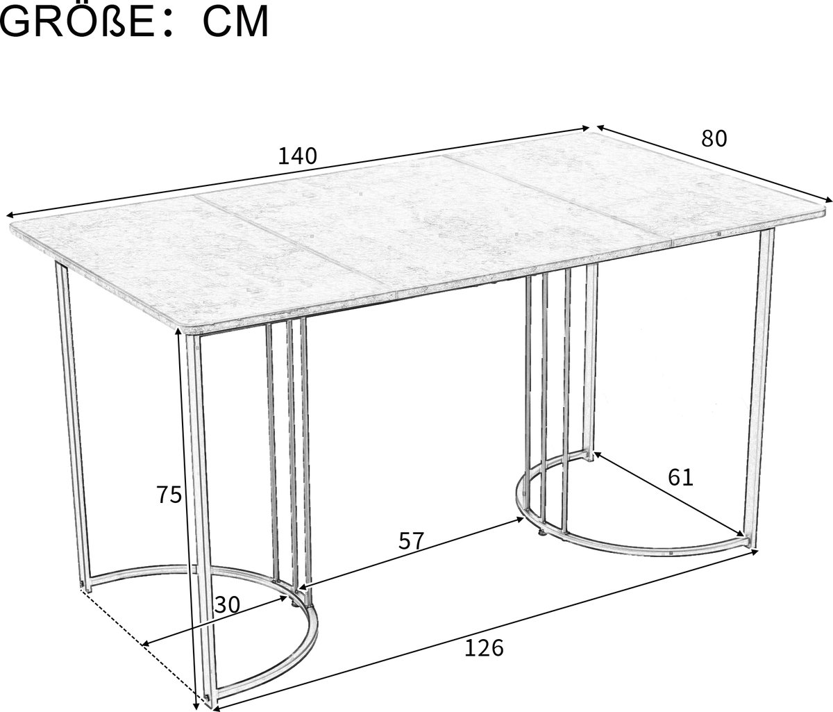 Sweiko Eetkamerstoel set, (set, 140 × 80 × 75cm Eettafel, 4 Stoelen), Moderne Keuken Eettafel set, Donkergroen Fluweel eetkamerstoel, zacht kussen stoel ontwerp met rugleuning, Wit MDF tafelblad, Zwarte tafelpoten – foto 3