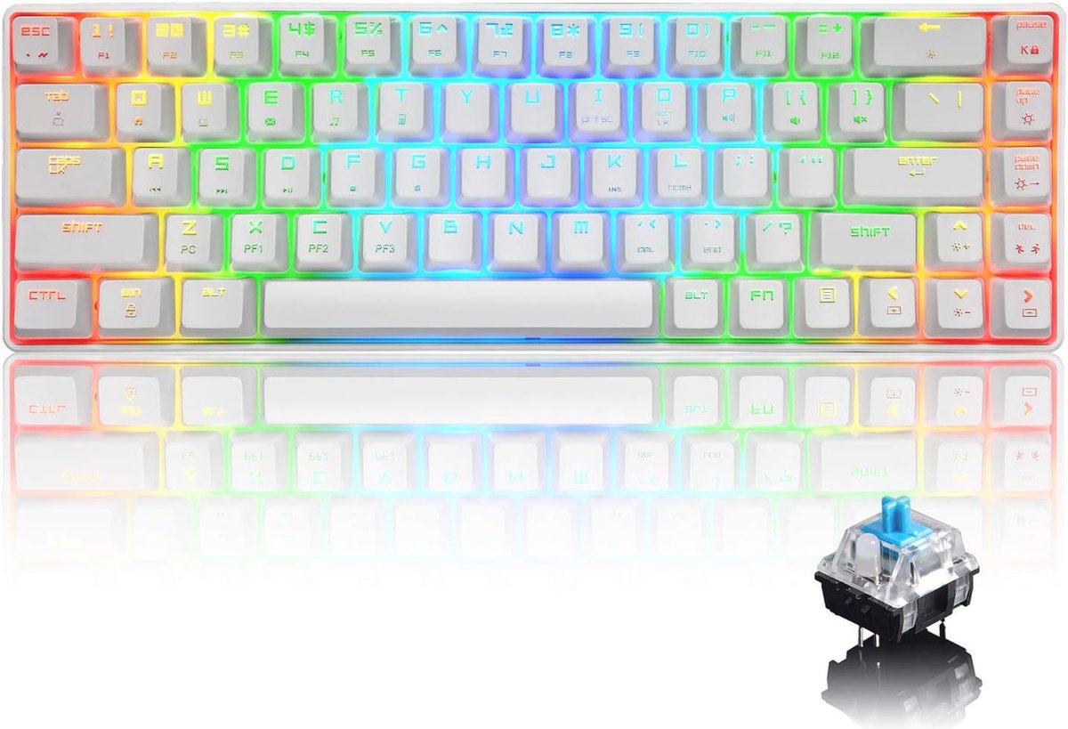 Compact 60% Mechanisch Gaming Toetsenbord met RGB Verlichting en Anti-Ghosting - Ideaal voor Gamers