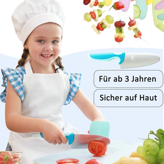 Lixiluxia Veiligheidsmessen Montessori set, inclusief dunschiller en snijplank