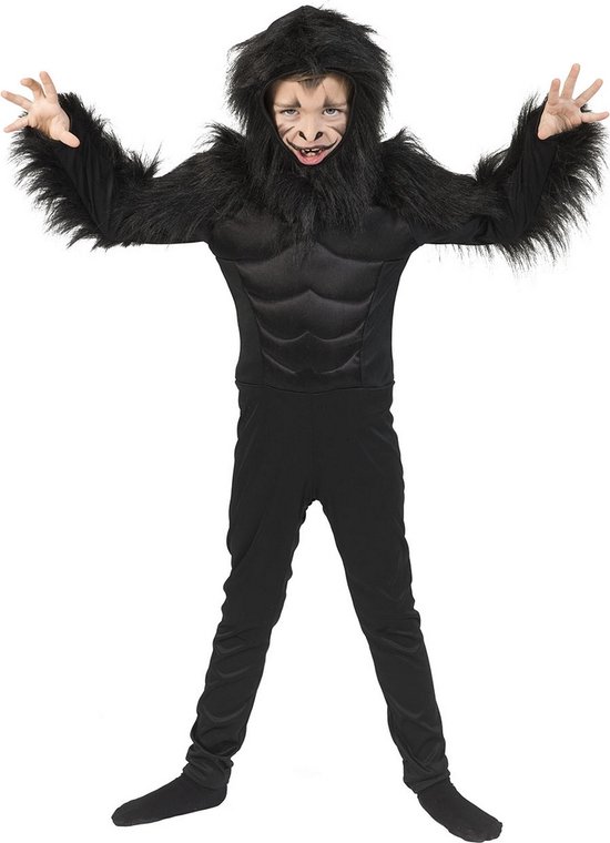 Costume Singe & Gorille & Babouin & King Kong | Déguisement gorille musclé de la jungle pour enfant | Taille 164 | Costume de carnaval | Déguisements