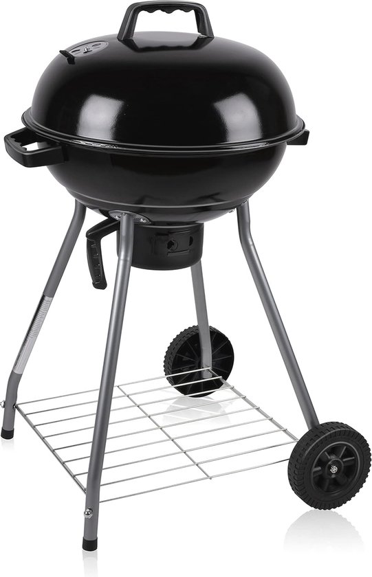 SunJas Charcoal Grill, Kettle Barbecue with Lid, Round Grill with