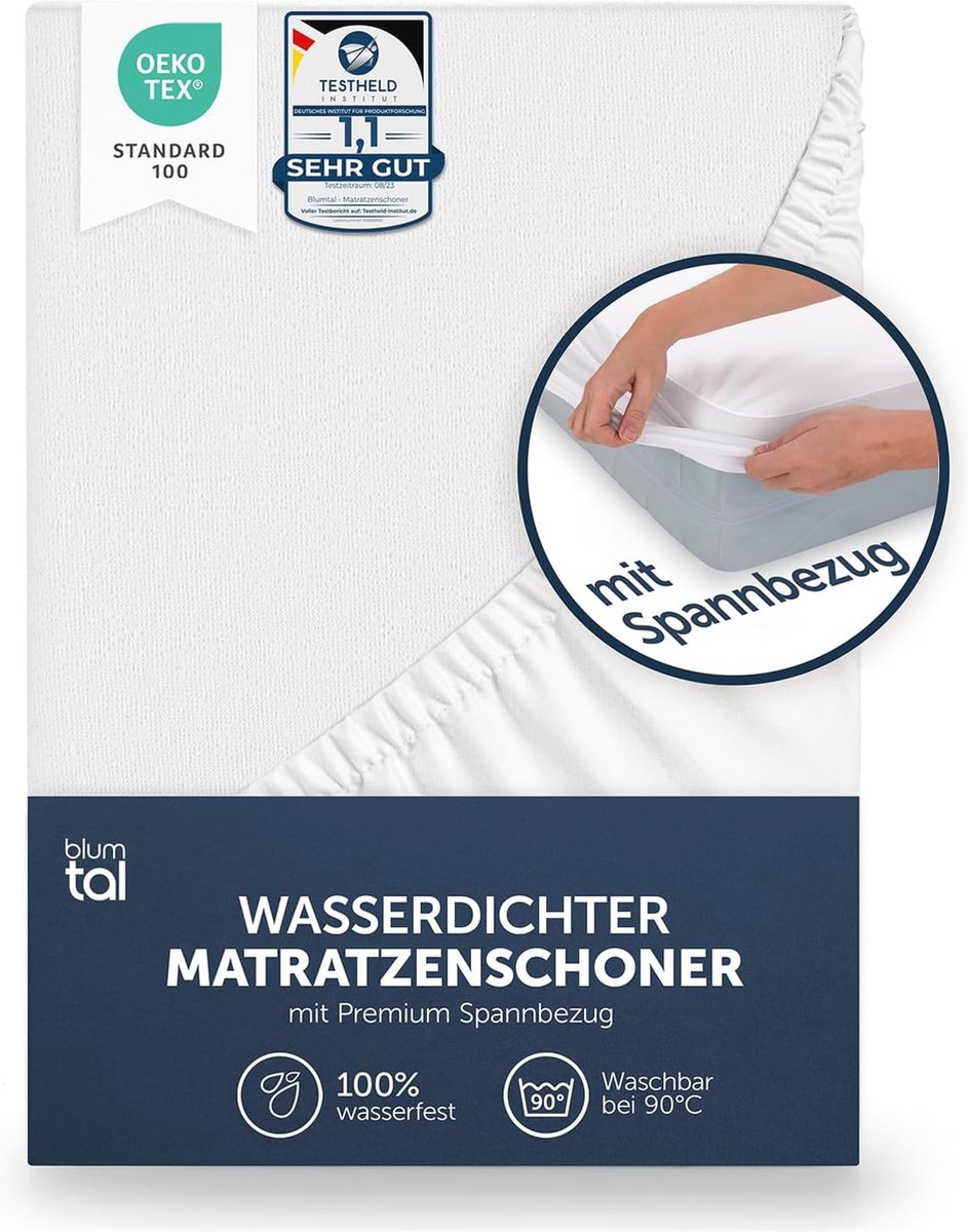 Waterdichte Matrasbeschermer 90x190 cm - Ademend, Geluidsarm en Allergie-Proof