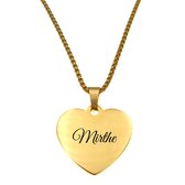 Ketting - Hart - Met Naam - Mirthe - Goud