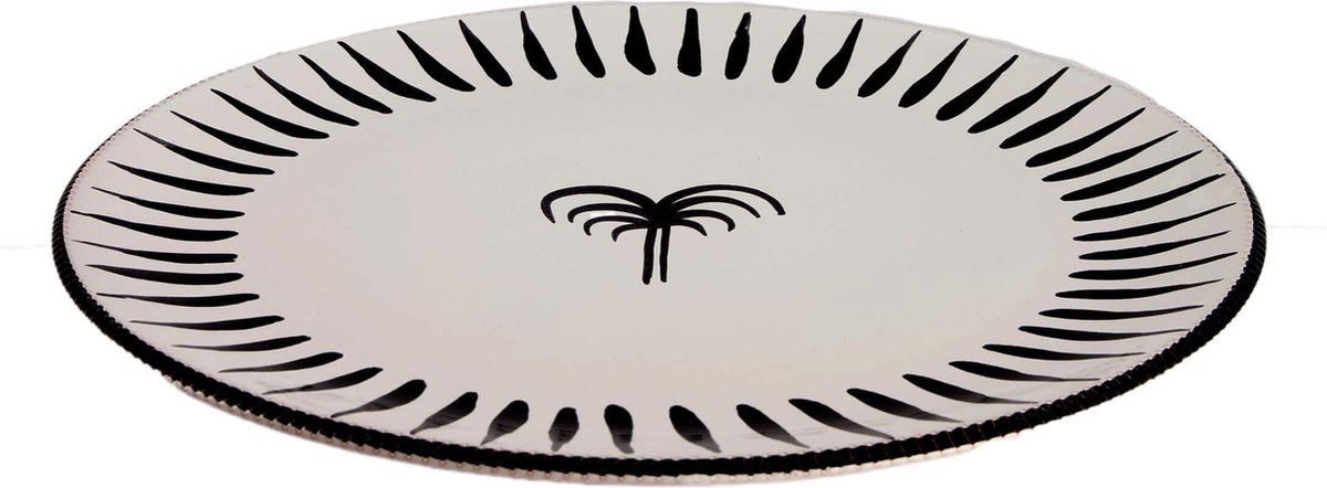 Enza Fasano - Onderbord palmboom wit zwart Pizzolato 31,5cm - Onderborden