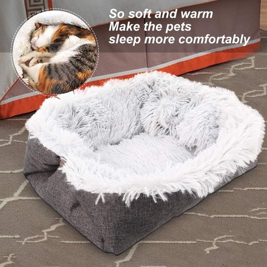Kattenhondenbed Pluizige Pluche Knuffel Donut Huisdier Bed Hond Mat