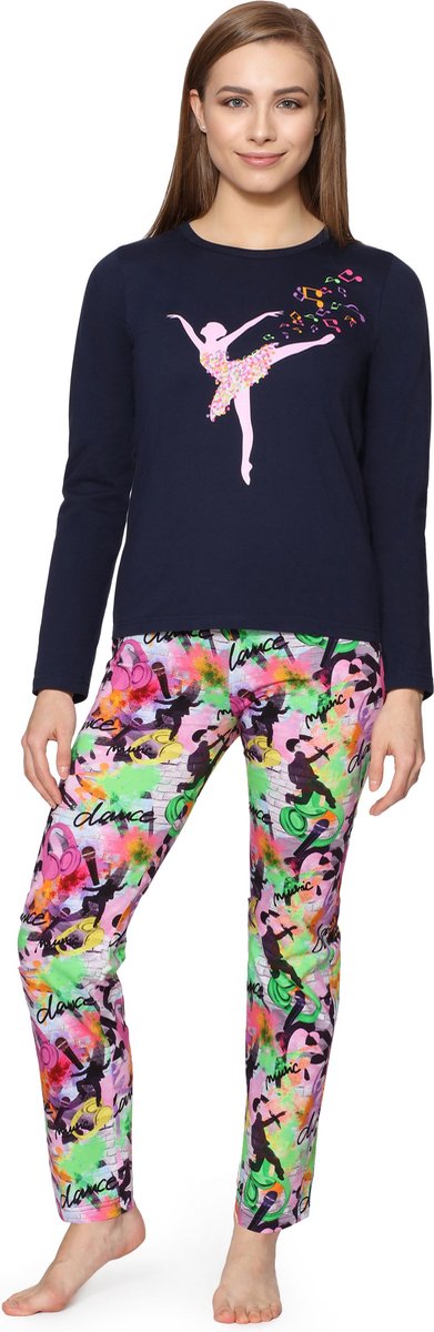 Merry Style Meiden Pyjama - Lange mouwen - Lange broek - Katoen - MS-MS10-419-PJ - Navy Dance - 158