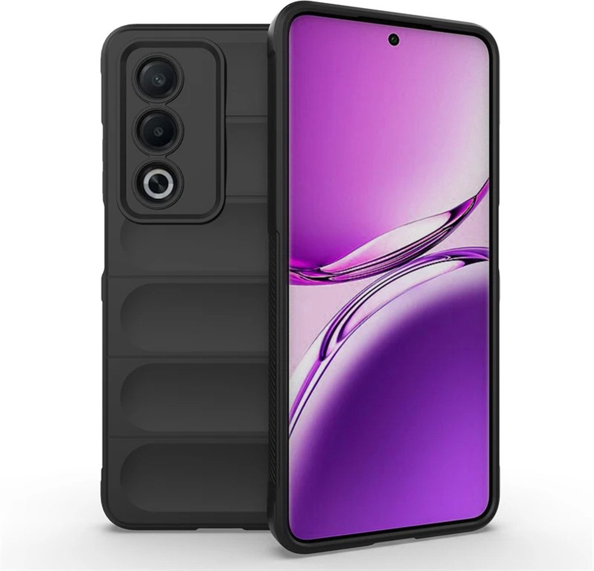 MobyDefend Hoesje - Geschikt voor Oppo A80 5G - TPU Gripcase - Zwart