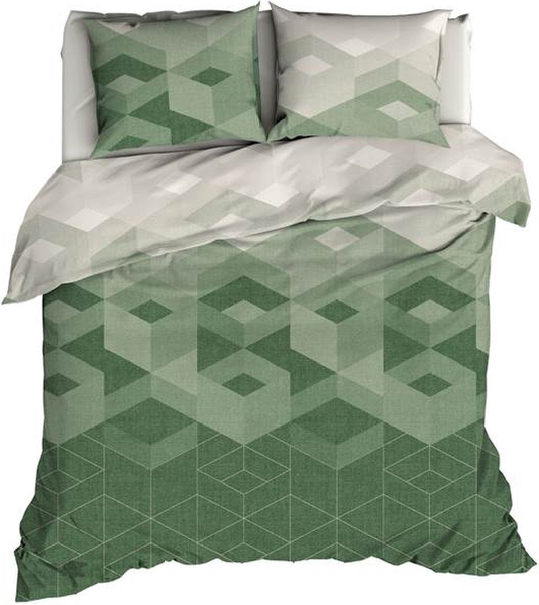 Satin D Or Satin d'Or Kiton Dekbedovertrek - Lits-jumeaux - 240x200/220 cm - Jade/Forestgreen