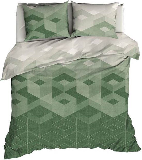 Housse de couette Satin d'Or Kiton - Lits jumeaux - 240x200/220 cm - Jade/Vert Forêt