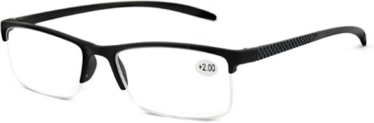Spectrum Leesbril Zwart Rechthoekig Half Randloos 3.50
