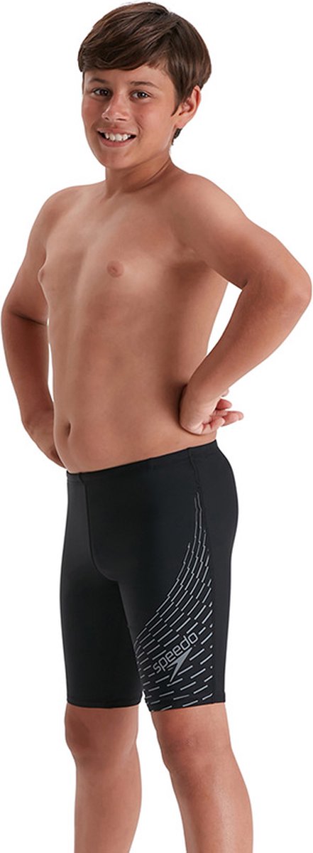 Speedo Medley Logo Jammer Zwart/Grijs Jongens Sportzwembroek — afbeelding 9