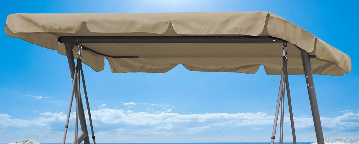 Schommelbank 3 person beige vervangend dak 200x145cm zonnedak UV 50 Schommelbank 3 person