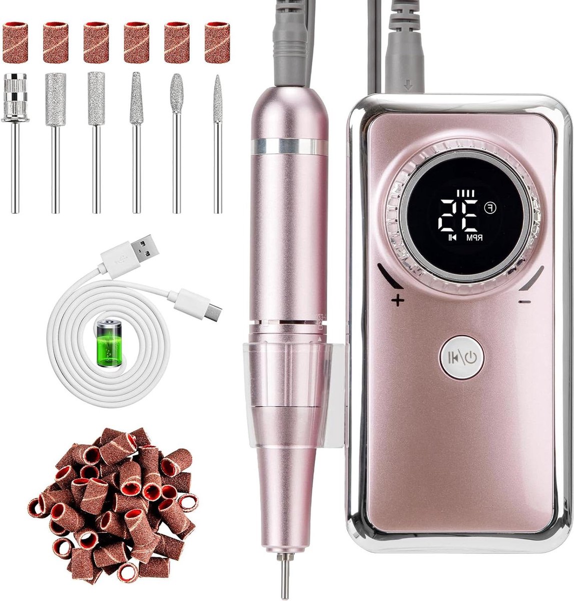 Goedkoopste Elektrische Nagelvijl - Oplaadbare nagelboor - 35000 RPM - Professionele - USB - e vijl - acryl nagels - gel - verstelbare snelheid - manicure - pedicure - 6 boren