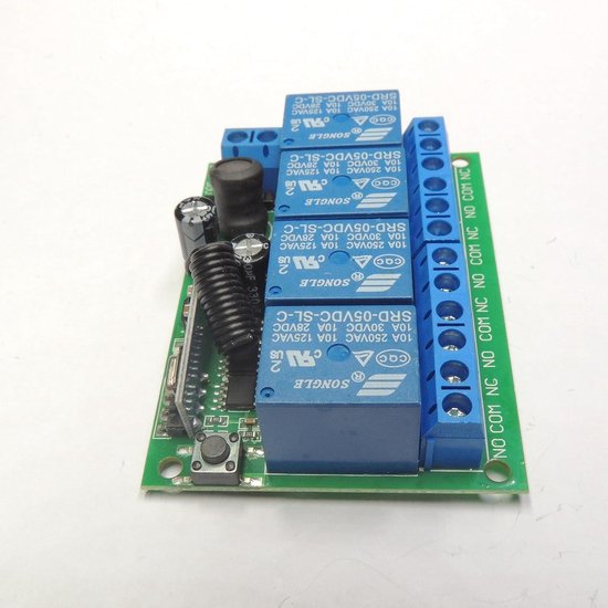 Frequency Switch Module 12V 24V 4CH Wireless Remote Control Switch - 4 Channels 433Mhz Radio ...
