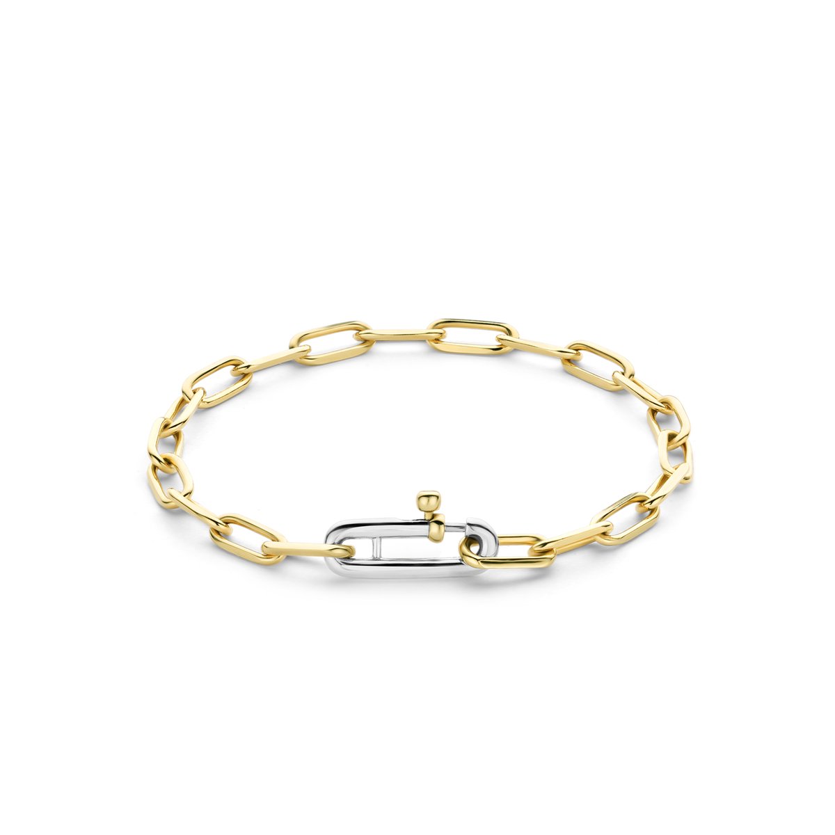 TI SENTO Dames Armband - 925 zilver - Zilver geel verguld - Maat M - 23018SY