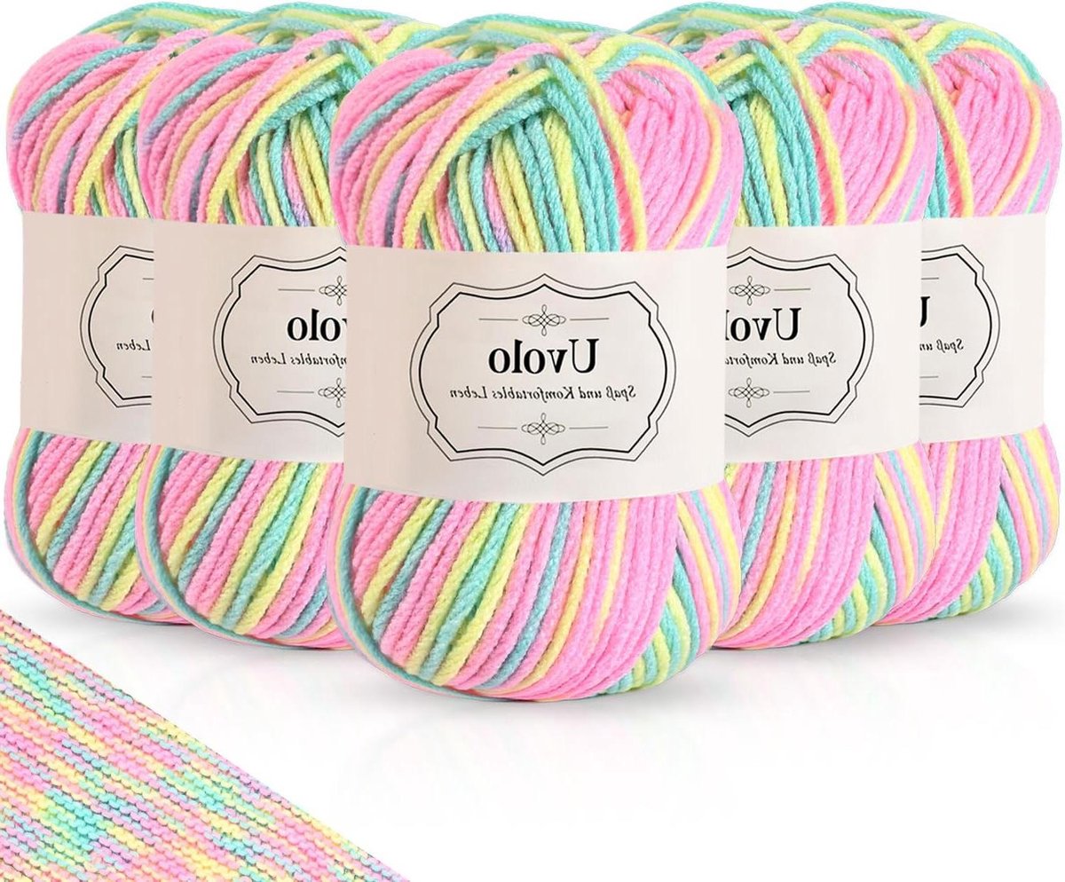 Handbreigaren kleurverloop 250 g haakgaren regenboog acrylgaren katoen meerkleurig garen breien haken knutselen 26 regenboogkleuren