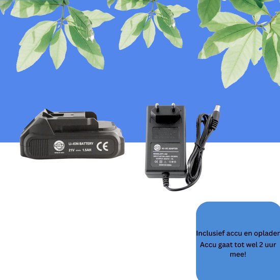 TETRA Tools RT-GS21 - Elektrische Snoeischaar - 21V Accu met Oplader- 1,5Ah Li-ion Batterij - Kunststof koffer van TETRA Tools — afbeelding 3