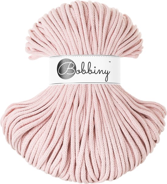 Bobbiny Premium braided cord 5 mm - Pastel pink