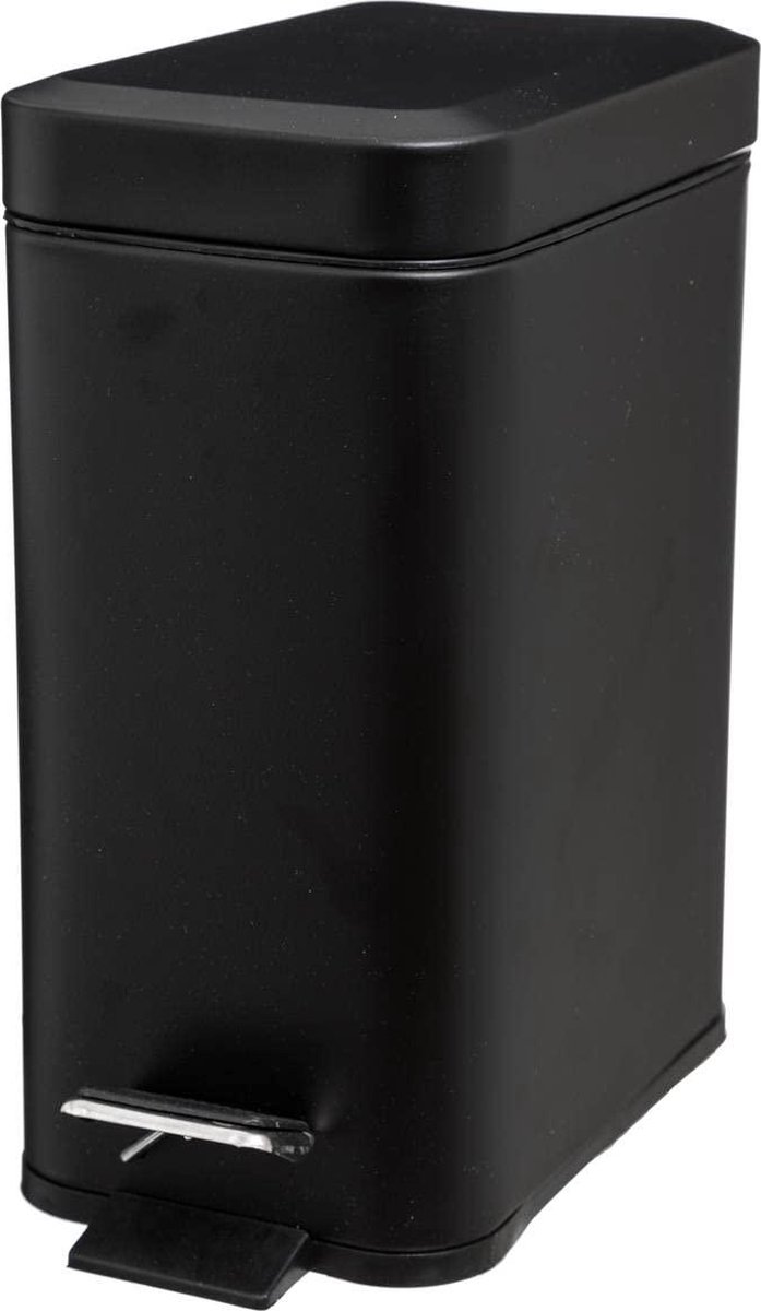 Goedkoopste Prullenbak Rechthoekige afvalbak 5 l matzwart - badkamer keuken