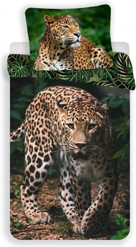 Housse de couette Animal Pictures Leopard - Simple - 140 x 200 cm - Vert