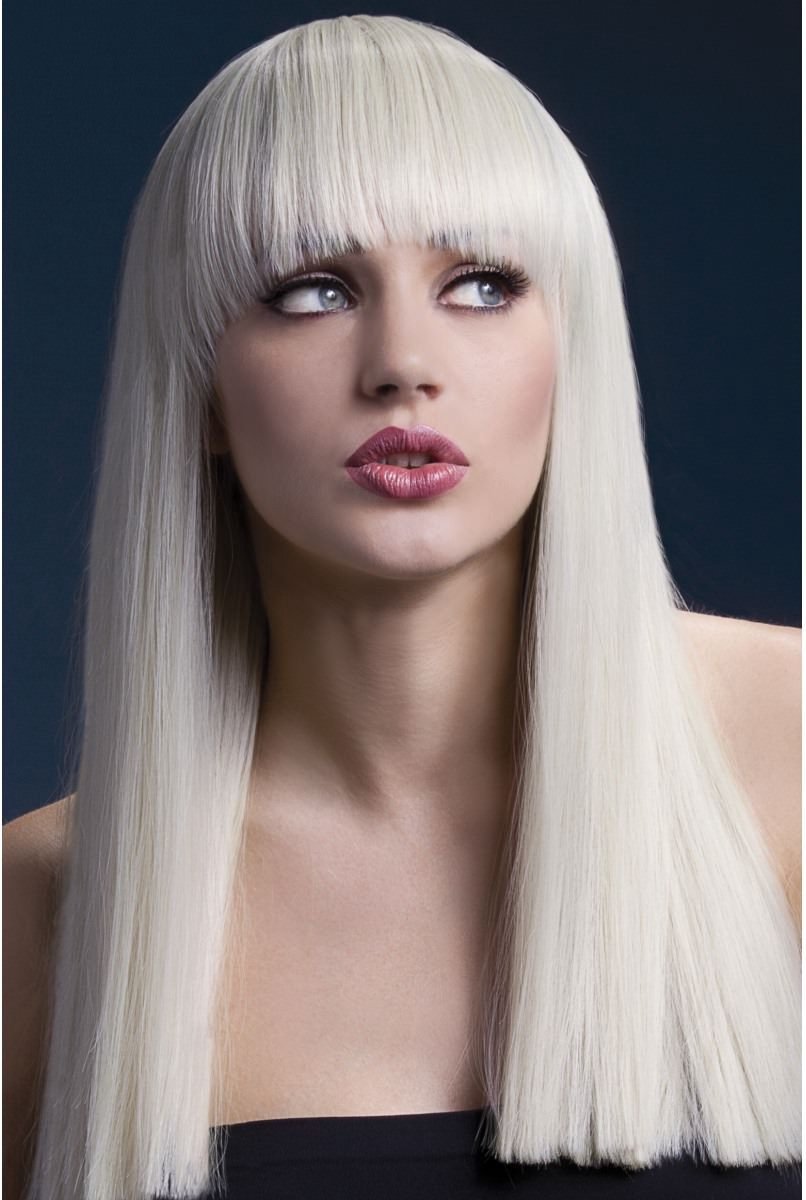 Lange Steile Pruik Met Pony - Blond